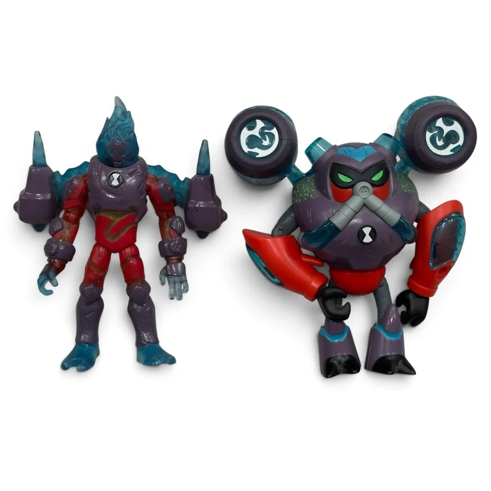 Ben 10 Figure Lot Playmates Omni Enhanced Heatblast Diamondhead Cannonbolt 6pc
